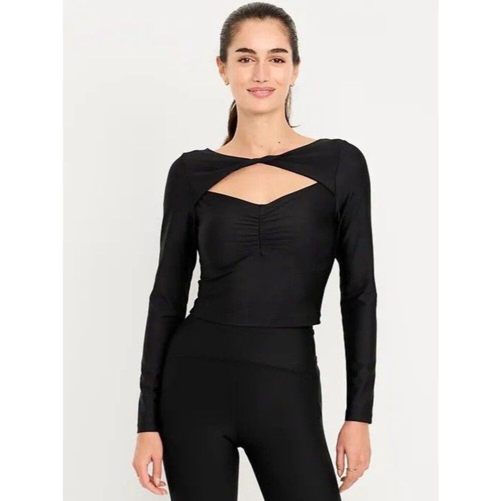 Old Navy Powersoft Long Sleeve Cut Out Top Medium NWT